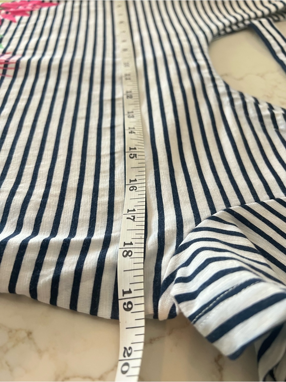 Tommy Bahama Navy White Striped Tropical Floral Cotton Dress Medium - Picture 10 of 12